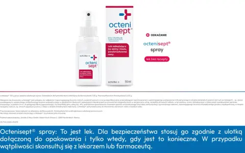 Octenisept spray do odkażania małych, powierzchownych ran. Domowe sposoby na przyspieszenie gojenia ran obejmują jego stosowanie.