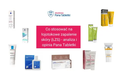 Kremy i preparaty na łojotokowe zapalenie skóry (ŁZS), takie jak Oliprox, Zoxiderm, Kerium DS, Sensibio DS+ i inne, jako lek na swędzenie skóry.