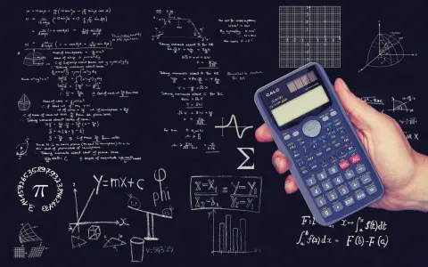 Jak nauczyć się matematyki? Rozwiązuj zadania, rysuj wykresy, używaj kalkulatora. Wzory, figury geometryczne i rachunki na tablicy.