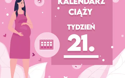 Kobieta w 21. tygodniu ciąży. Kalendarz ciąży przypomina, kiedy wybrać położną.