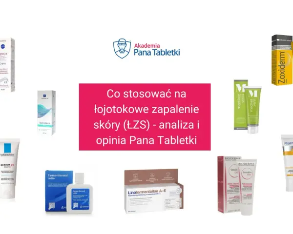 Kremy i preparaty na łojotokowe zapalenie skóry (ŁZS), takie jak Oliprox, Zoxiderm, Kerium DS, Sensibio DS+ i inne, jako lek na swędzenie skóry.