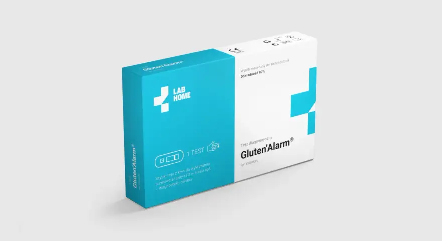 Testy na nietolerancję glutenu: Gluten'Alarm® to szybki test z krwi do wykrywania przeciwciał anty-tTG, pomocny w diagnostyce celiakii.